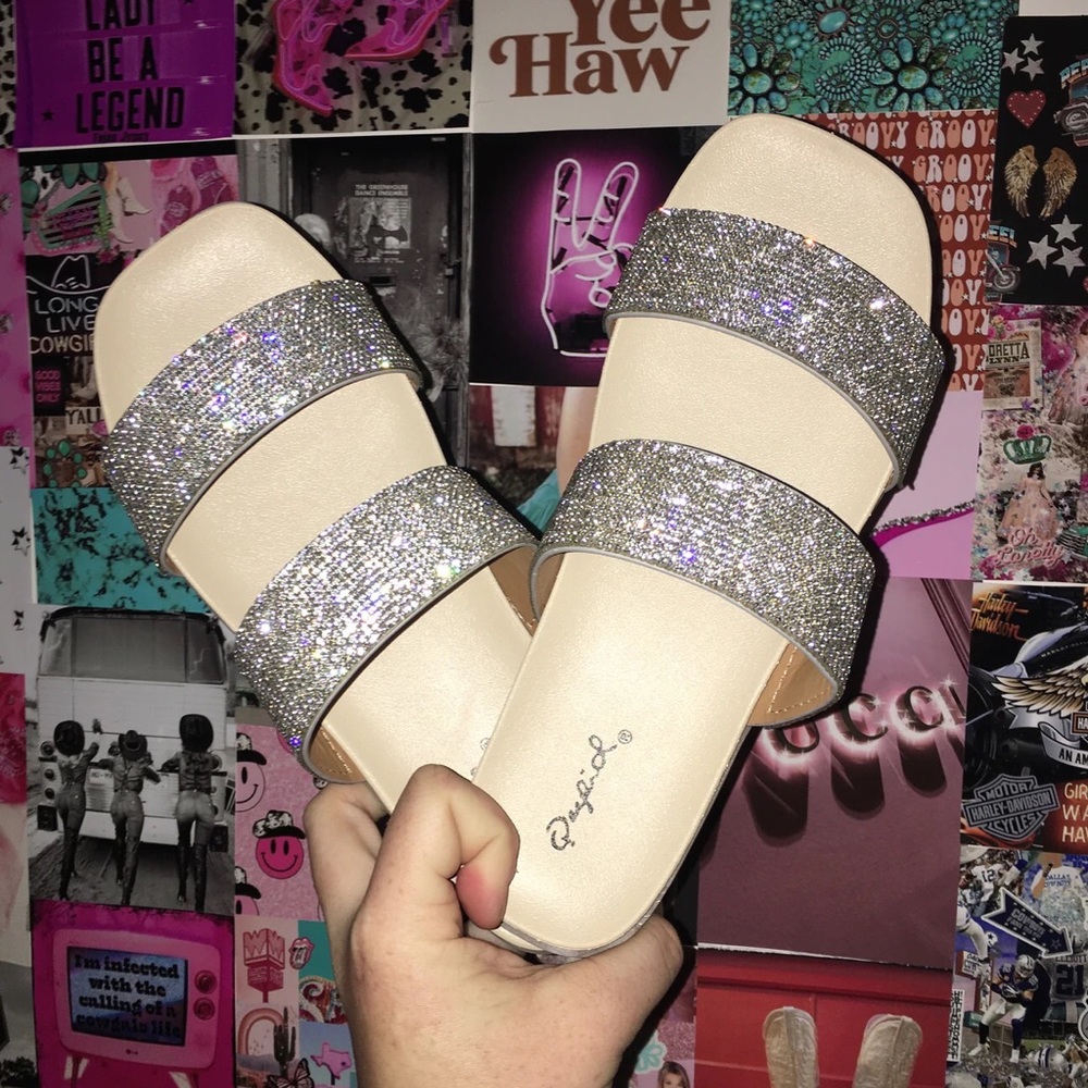 Rhinestone Slide Sandals NWT